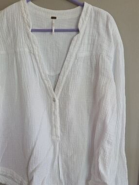Free People White Gauze Top with Branded Tag
